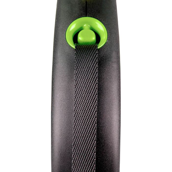 Поводок-рулетка Flexi с лентой «Black Design» L 5 м / 50 кг (зелёная) - masterzoo.ua