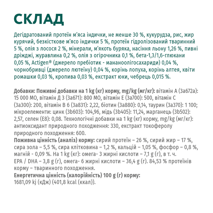 Сухой корм для взрослых собак средних пород Optimeal 4 кг (индейка) - masterzoo.ua