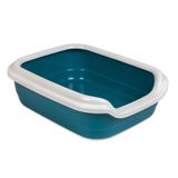Туалет для котів Природа з бортиком «Comfort» 30 x 41 x 13,5 см (пластик, колір: синій)
