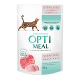 Вологий корм для стерилізованих котів Optimeal pouch 85 г (яловичина та індичка)