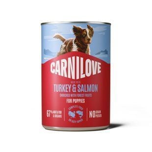Вологий корм для цуценят Carnilove Puppies Pate 400 г - лосось та індичка - masterzoo.ua