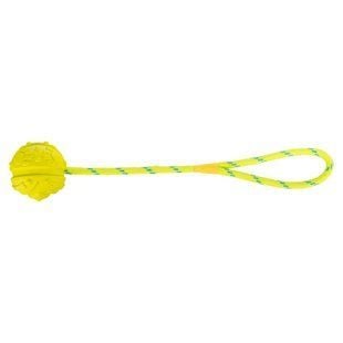 Trixie Ball on Rope игрушка для собак 7 см - желтый - masterzoo.ua