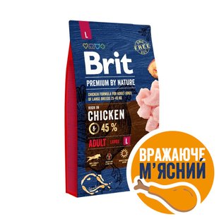 Сухий корм для собак Brit Premium Dog Adult L 8 кг - курка - masterzoo.ua