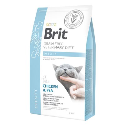 Сухой корм для кошек, для снижения веса Brit GF Veterinary Diet Obesity 2 кг (курица) - masterzoo.ua