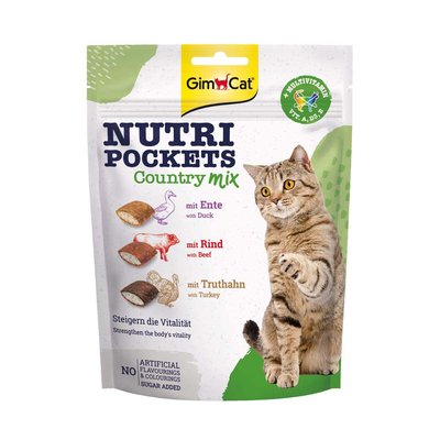 Витаминные лакомства для кошек GimCat Nutri Pockets Кантри микс 150 г (повседневный) - masterzoo.ua