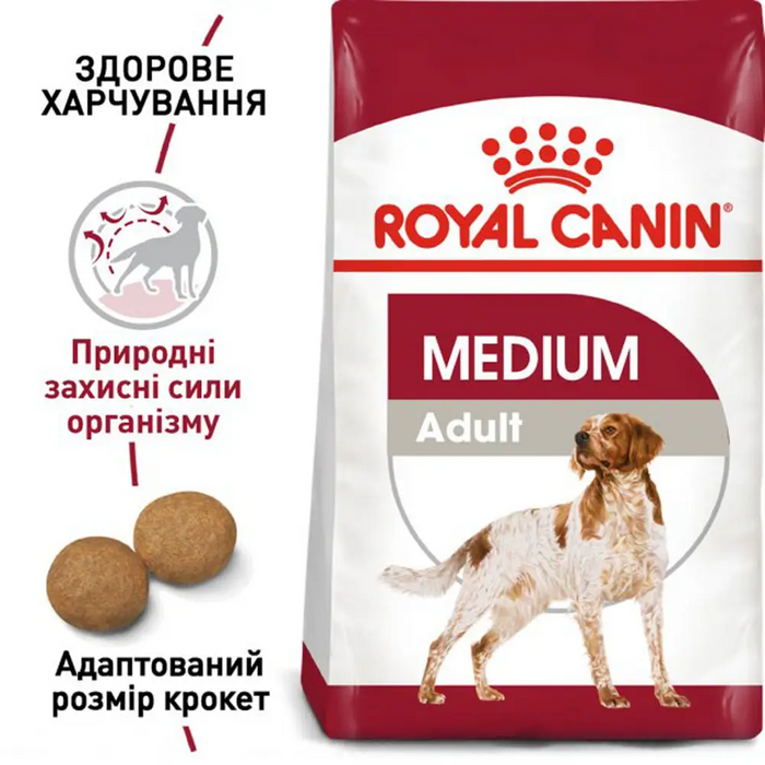 Сухой корм для собак Royal Canin Medium Adult 12+3 кг - домашняя птица - masterzoo.ua