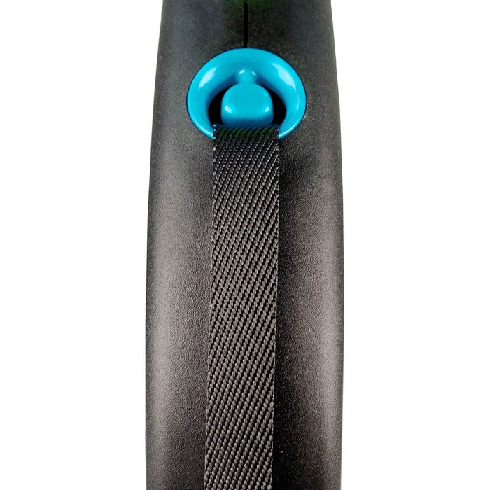 Повідець-рулетка Flexi зі стрічкою «Black Design» L 5 м / 50 кг (синя) - masterzoo.ua