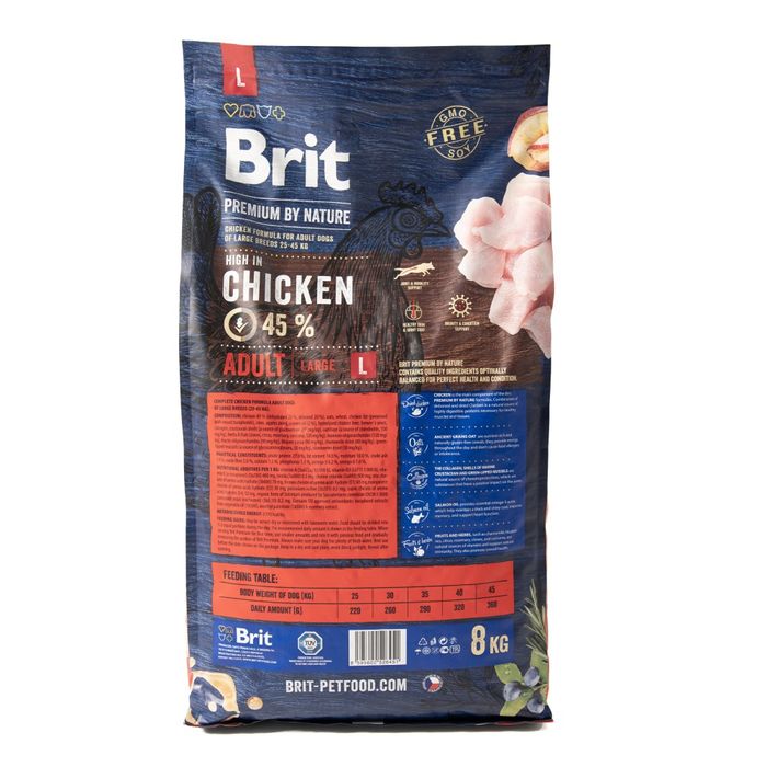 Сухой корм для собак Brit Premium Dog Adult L 8 кг - курица - masterzoo.ua