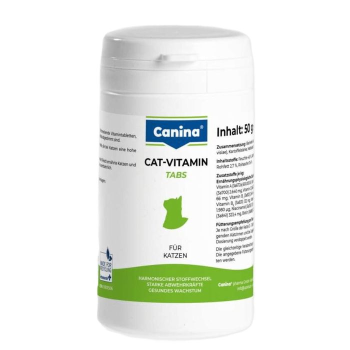 Вітаміни для котів Canina Cat-Vitamin 100 таблеток 50 г - masterzoo.ua