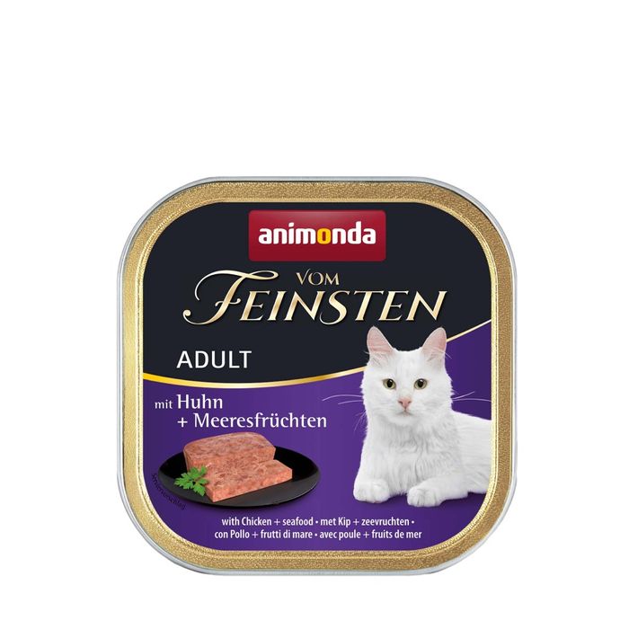 Вологий корм для котів Animonda Vom Feinsten Adult with Chicken + Seafood | 100 г (курка та морепродукти) - masterzoo.ua
