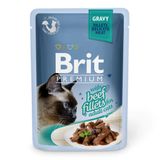 Вологий корм для котів Brit Premium Cat Beef Fillets Gravy pouch 85 г (філе яловичини в соусі)