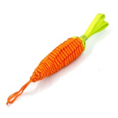 Игрушка для собак GimDog Морковь плетёная с ручкой «Stretch» 30 см (текстиль) - masterzoo.ua