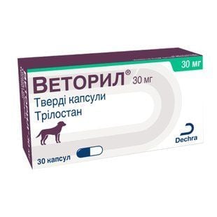 Таблетки Dechra Веторил Трілостан при синдромі Кушинга для собак 30 мг 30 шт - masterzoo.ua