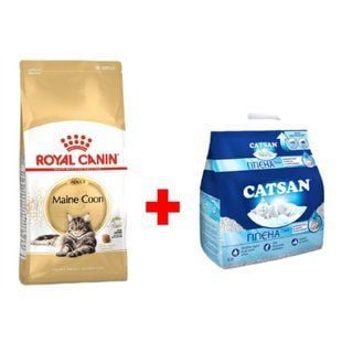 Сухой корм для кошек Royal Canin Maine Coon Adult 4 кг + Минеральный наполнитель Catsan Гигиена Плюс 5 л &ndash; без аромата - masterzoo.ua