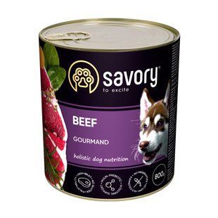 Вологий корм для собак Savory Adult 800 г - яловичина - masterzoo.ua