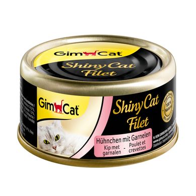 Влажный корм для кошек GimCat Shiny Cat Filet 70 г (курица и креветки) - masterzoo.ua