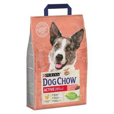 Сухий корм для активних собак всіх порід Dog Chow Active Chicken 2,5 кг (курка) - masterzoo.ua