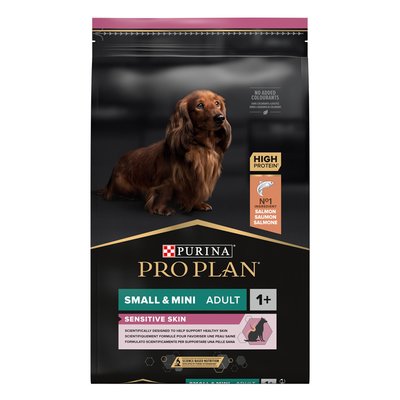 Сухой корм для взрослых собак мелких пород с чувствительной кожей Purina Pro Plan Small & Mini Sensitive Skin, 7 кг (лосось) - masterzoo.ua