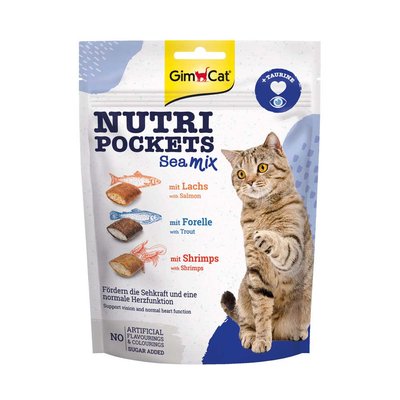Вітамінні ласощі для котів GimCat Nutri Pockets Морський мікс 150 г (повсякденний) - masterzoo.ua