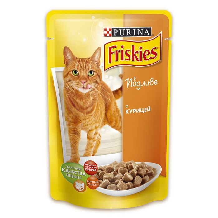 Вологий корм для котів Friskies Chicken pouch 100 г (курка) - masterzoo.ua