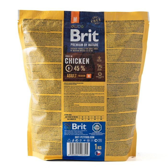 Сухой корм для собак Brit Premium Dog Adult M 1 кг - курица - masterzoo.ua