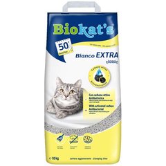 Наповнювач туалету для котів Biokats BIANCO EXTRA з вугіллям 10кг (бентонітовий) - masterzoo.ua