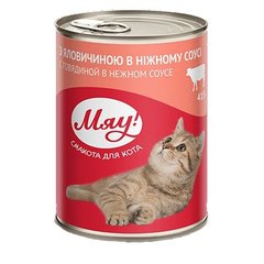 Влажный корм в соусе для взрослых кошек МЯУ 415 г (говядина) - masterzoo.ua