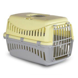 Переноска для собак MP Bergamo Gipsy 2 Large пластиковая дверца 58х38х38 см - желтый - masterzoo.ua