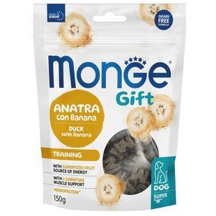 Лакомство для собак Monge Gift Training 150 г - утка и банан - masterzoo.ua