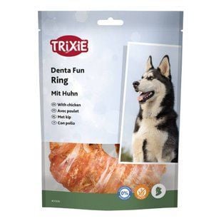 Ласощі для собак Trixie Denta Fun Ring 20 см 225 г - курка - masterzoo.ua