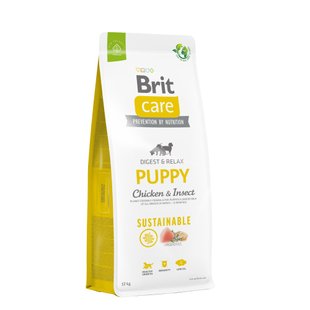 Сухий корм для цуценят Brit Care Dog Sustainable Puppy 12 кг - курка та комахи - masterzoo.ua