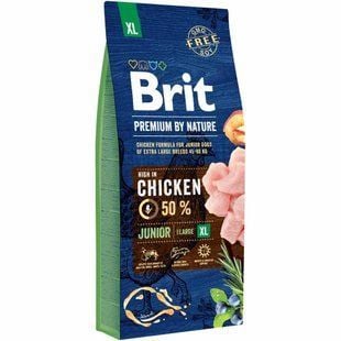 Cухой корм для щенков Brit Premium Dog Junior XL 15 кг - курица - masterzoo.ua