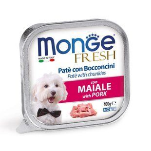 Вологий корм для собак Monge Fresh 100 г - свинина - masterzoo.ua