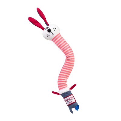 Игрушка для собак Заяц с хрустящей шеей и пищалкой GiGwi Crunchy 28 см (текстиль) - masterzoo.ua