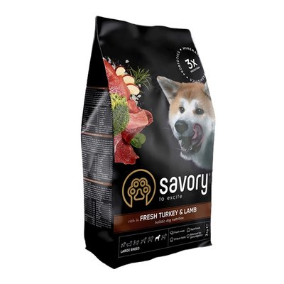 Сухой корм для собак Savory Large Breeds Fresh 3 кг - индейка и ягненок - masterzoo.ua