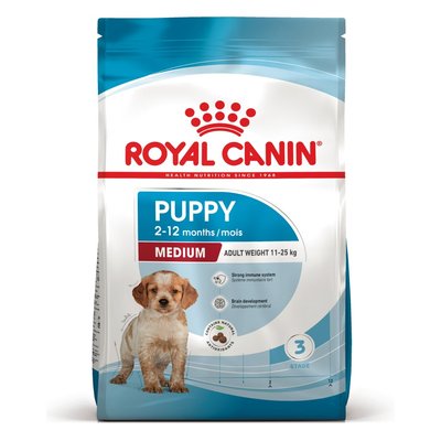Сухий корм для цуценят середніх порід Royal Canin Medium Puppy 15 кг (домашня птиця) - masterzoo.ua