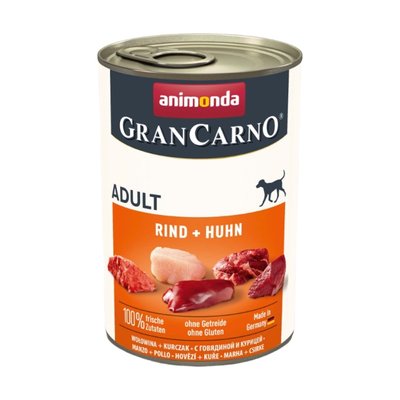 Вологий корм для собак Animonda GranCarno Adult Beef + Chicken | 400 г (яловичина та курка) - masterzoo.ua