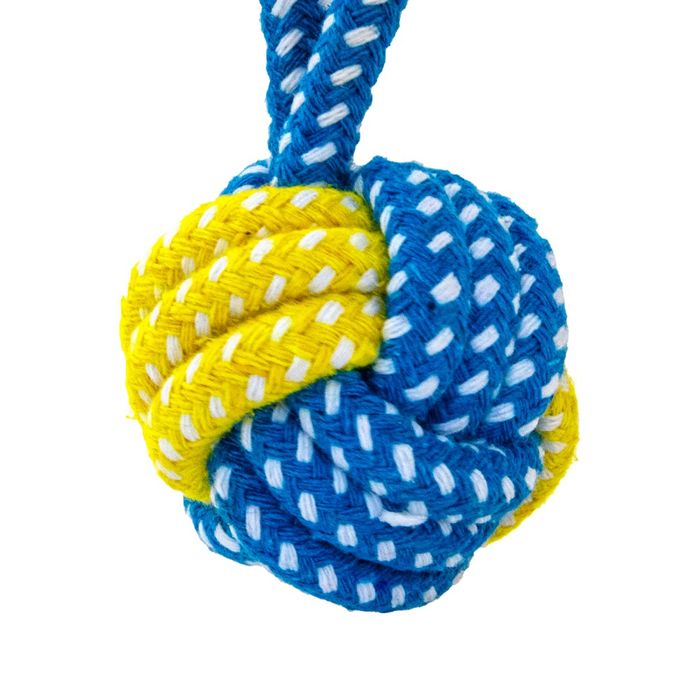 Игрушка для собак MasterZoo Мячик с петлей канатный 15 см - masterzoo.ua
