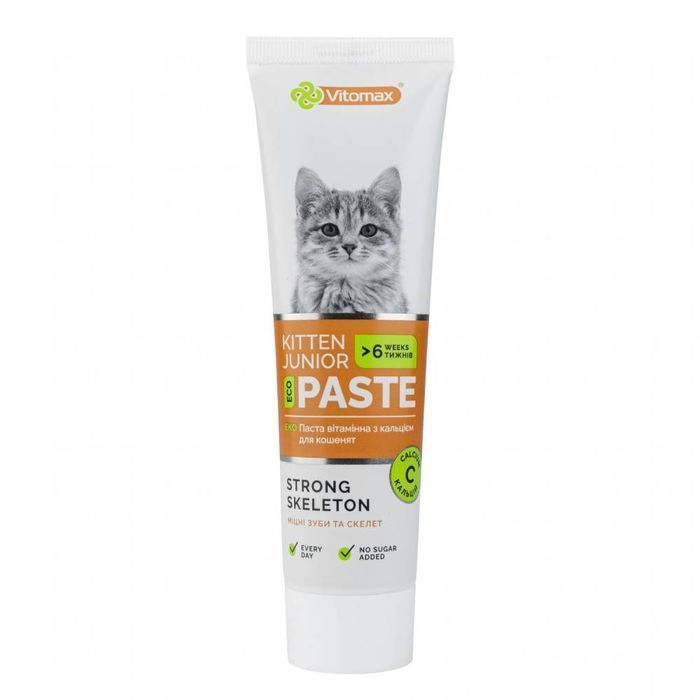 Харчова добавка Vitomax Kitten & Junior Eco Paste для загального здоров'я кошенят 100 г - кальцій - masterzoo.ua