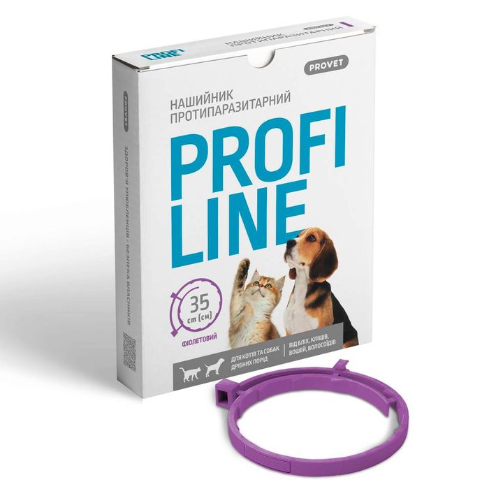 Ошейник для котов и собак ProVET Profiline 35 см - фиолетовый - dgs - masterzoo.ua
