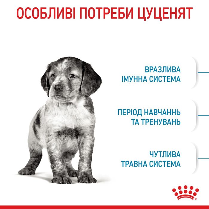 Сухий корм для цуценят середніх порід Royal Canin Medium Puppy 15 кг - домашня птиця - masterzoo.ua