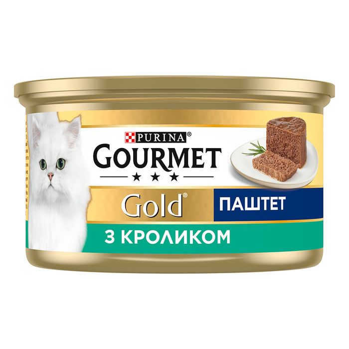 Вологий корм для котів Gourmet Gold Pate Rabbit 85 г (кролик) - masterzoo.ua