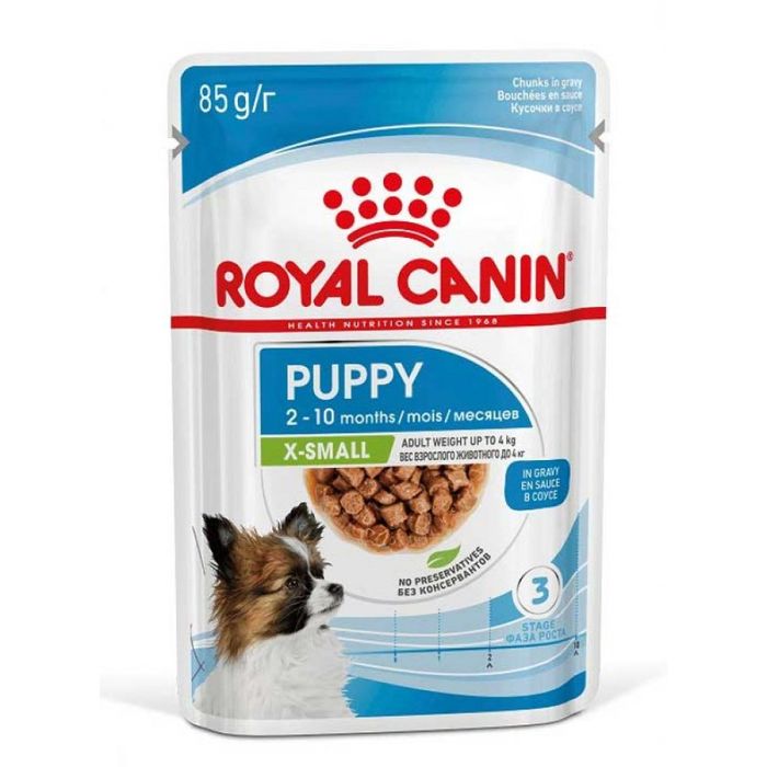 Влажный корм для щенков Royal Canin X-Small Puppy Gravy pouch 85 г, 9+3 шт - домашняя птица - masterzoo.ua