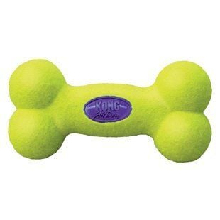 Kong AirDog Squeaker Bone іграшка для собак M 15,9 см - жовтий - masterzoo.ua