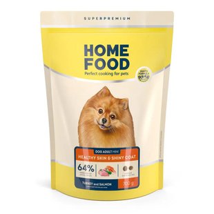 Сухой корм для собак Home Food Healthy Skin and Shiny Coat Adult Mini 700 г - индейка и лосось - masterzoo.ua