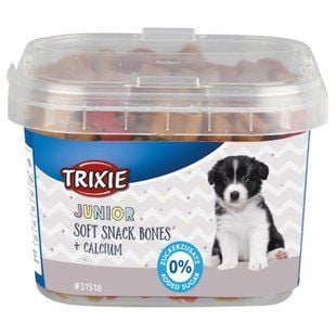 Ласощі для цуценят Trixie Junior Soft Snack Bones 140 г - курка, ягня та лосось - masterzoo.ua