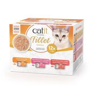 Упаковка влажного корма для кошек Catit Cuisine Fillet Chicken 12 шт х 75 г - ассорти - masterzoo.ua