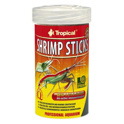 Сухой корм для креветок и раков Tropical в палочках «Shrimp Sticks» 100 мл - masterzoo.ua