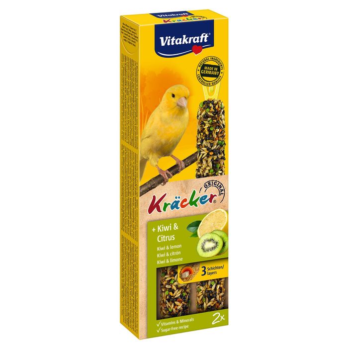 Лакомство для канареек Vitakraft «Kracker Original + Kiwi & Citrus» 60 г / 2 шт. (киви и лимон) - masterzoo.ua