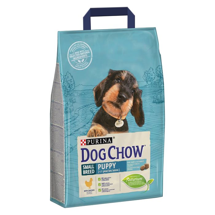 Сухий корм для цуценят та молодих собак дрібних порід Dog Chow Puppy Small Breed Chicken 2,5 кг (курка) - masterzoo.ua